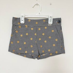 Miranda Girls High-Waist Houndstooth Shorts with Gold Polka Dots Girls size 6